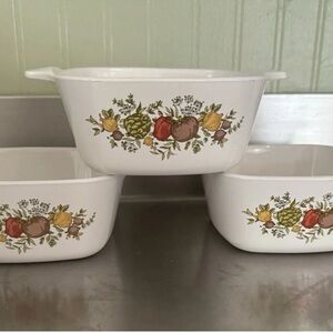 Vintage Set of 3 Corning Ware Spice O Life P-43-B 2 ¾ Cup Mini Casserole Dishes
